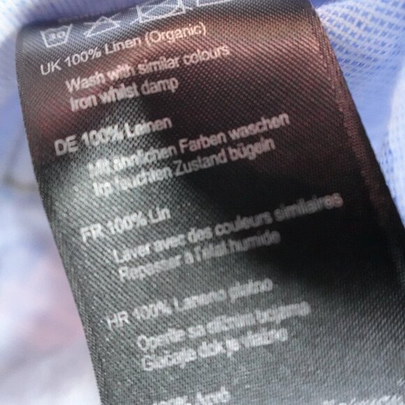 Barbour Mens Shirt XL Blue Plaid Short Sleeve 100% Linen Petteril - Picture 5 of 9